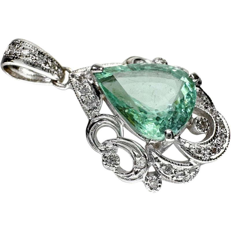 独特な店 パライバトルマリン 3.19ct ダイヤモンド 計0.13ct ペンダント アクセサリー