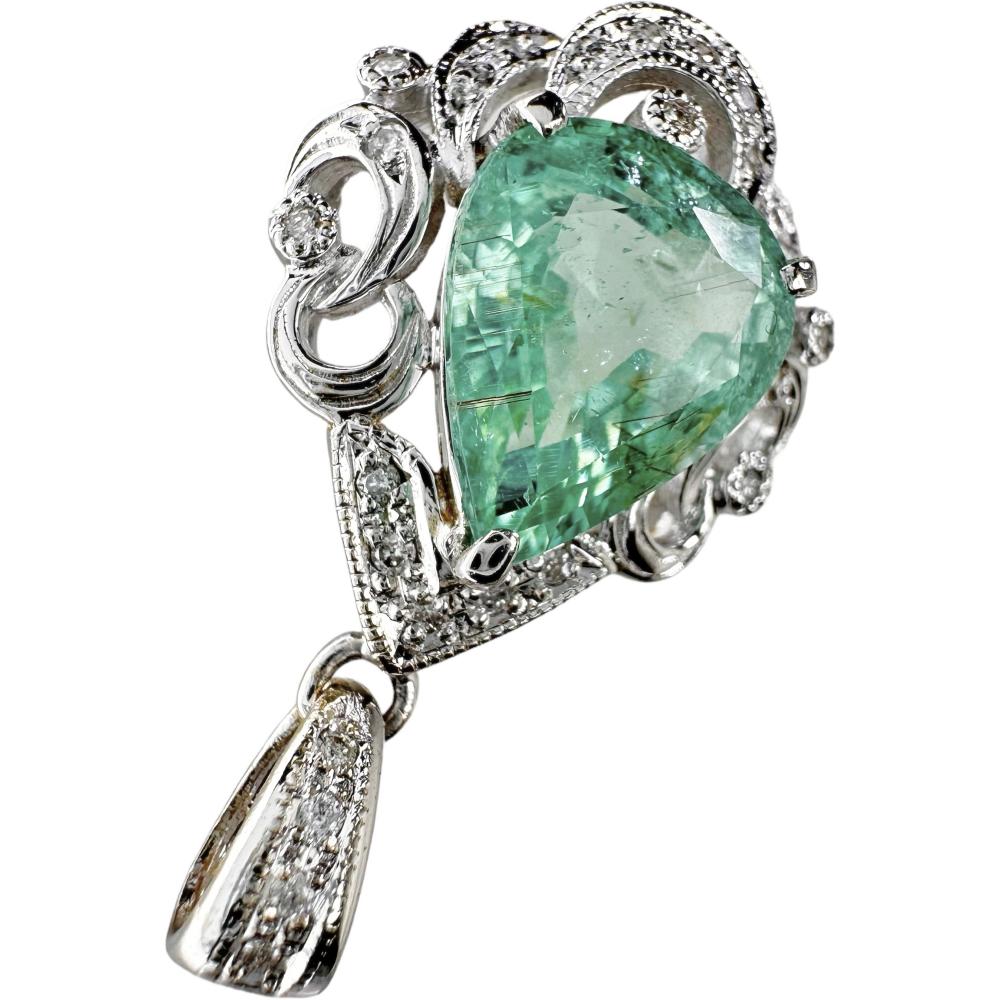 パライバトルマリン 3.19ct ダイヤモンド 計0.13ct ペンダント