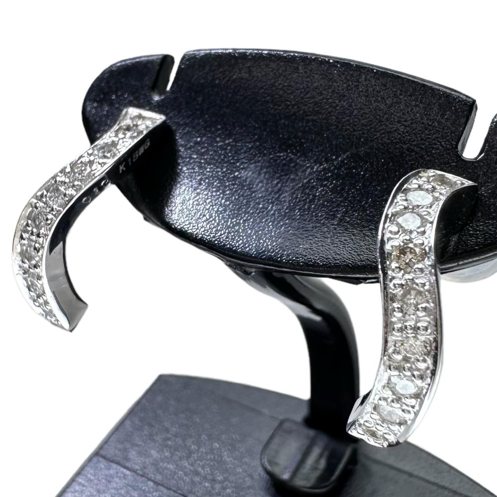 ウェーブ ダイヤモンド 0.13/0.13ct ピアス K18WGホワイトゴールド 18 