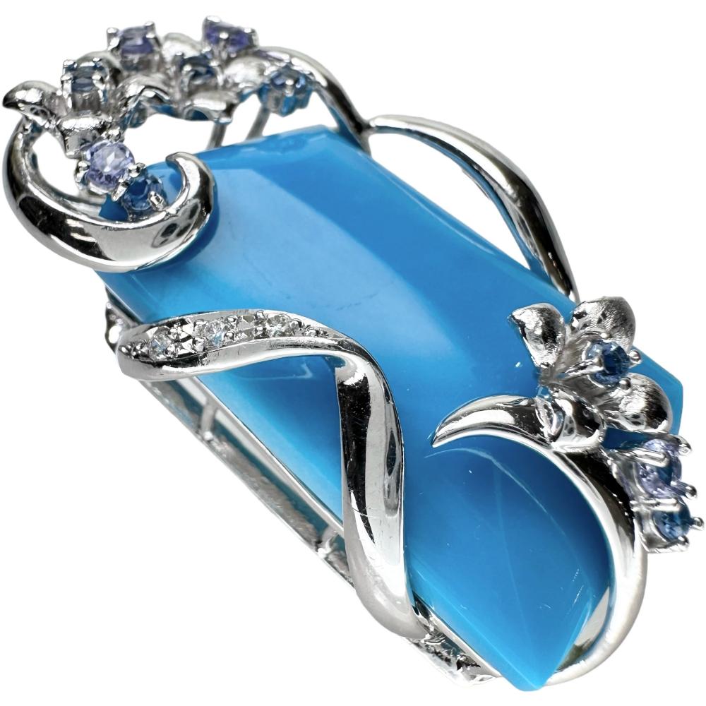 トルコ石/ターコイズ 36.23ct マルチカラーストーン ダイヤモンド 計