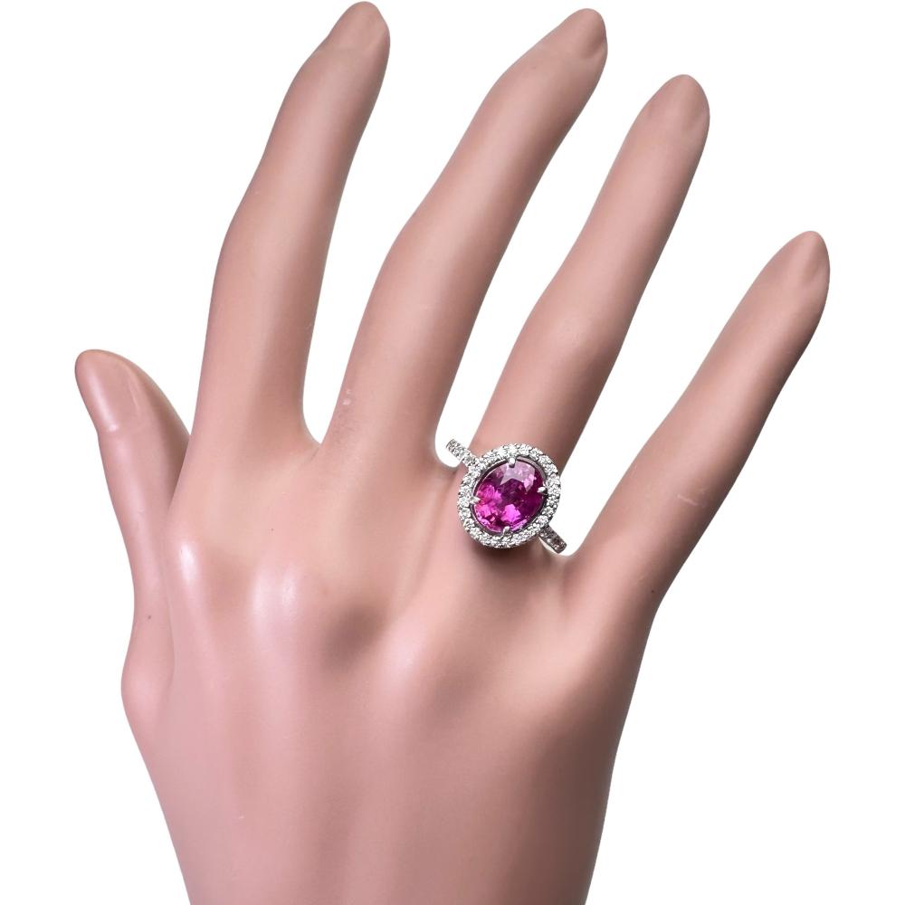 14号 ピンクサファイア 2.68ct ダイヤモンド 計0.41ct リング・指輪