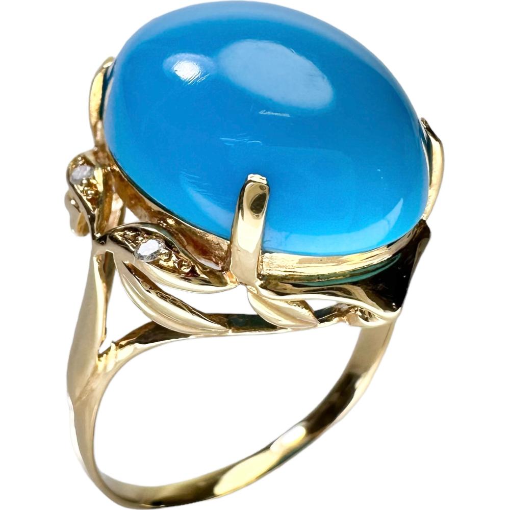 19号 トルコ石/ターコイズ ダイヤモンド 計0.03ct リング・指輪 K18