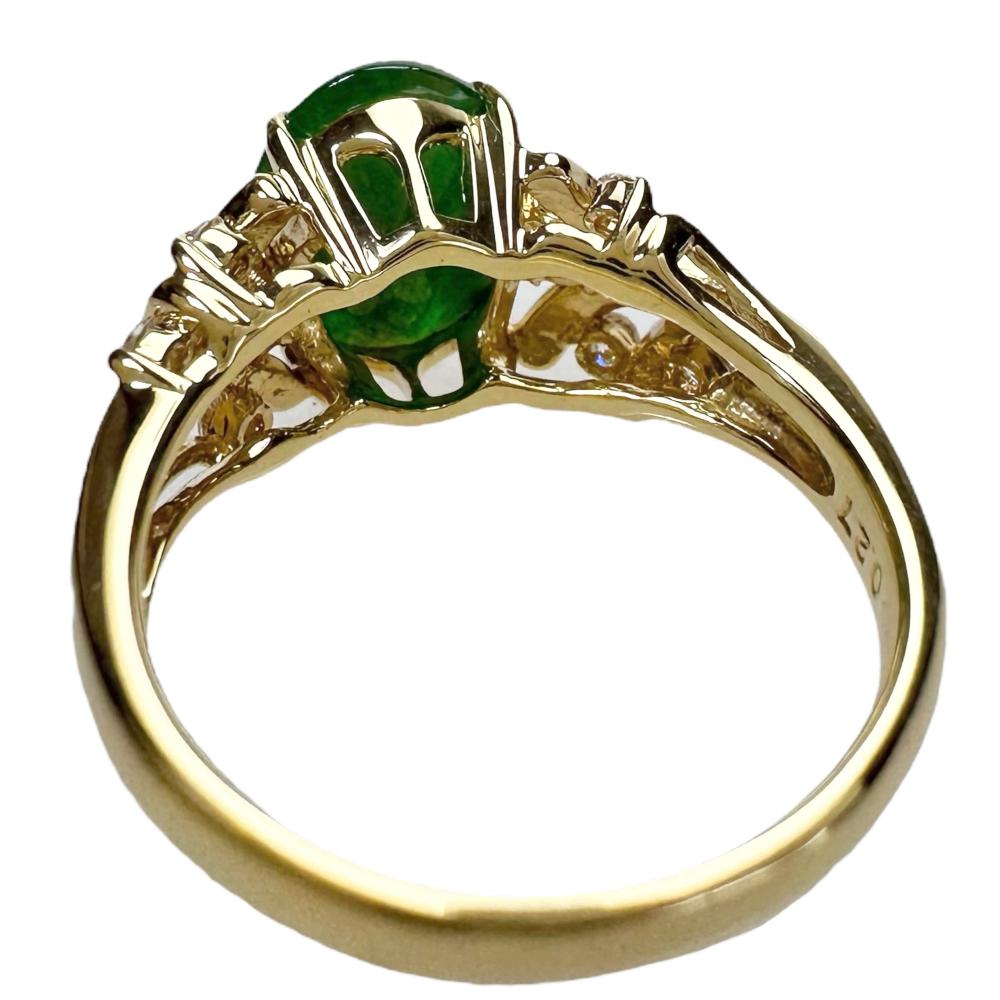 12号 翡翠/ヒスイ 2.768ct ダイヤモンド 0.27ct リング・指輪 K18 