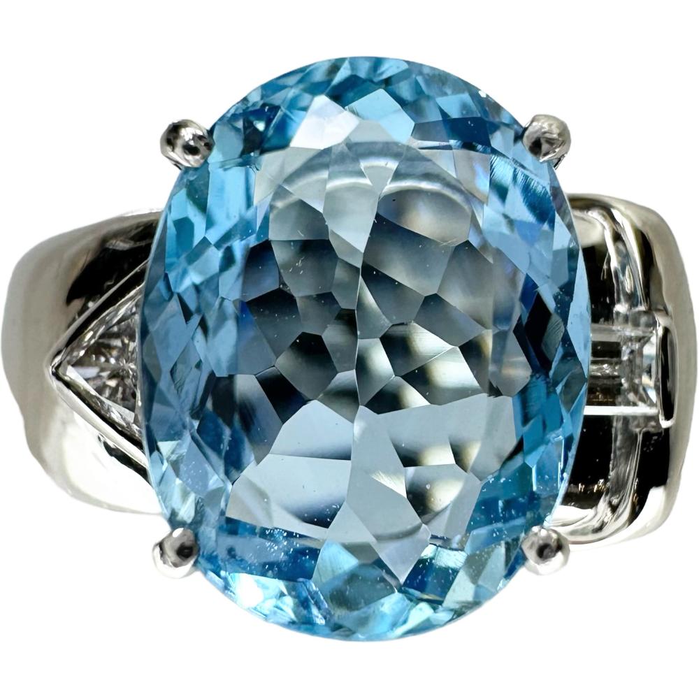 Pt900 レディースリング　天然ダイヤ0.75ct アクアマリン0.95ct Pt900 レディースリング天然ダイヤ0.75ct アクアマリン0.95ct