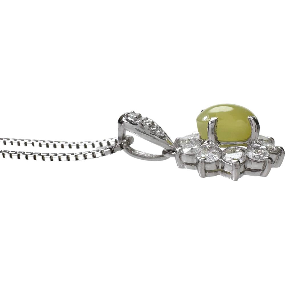 クリソベリルキャッツアイ 1.71ct ダイヤモンド 0.71ct ネックレス 