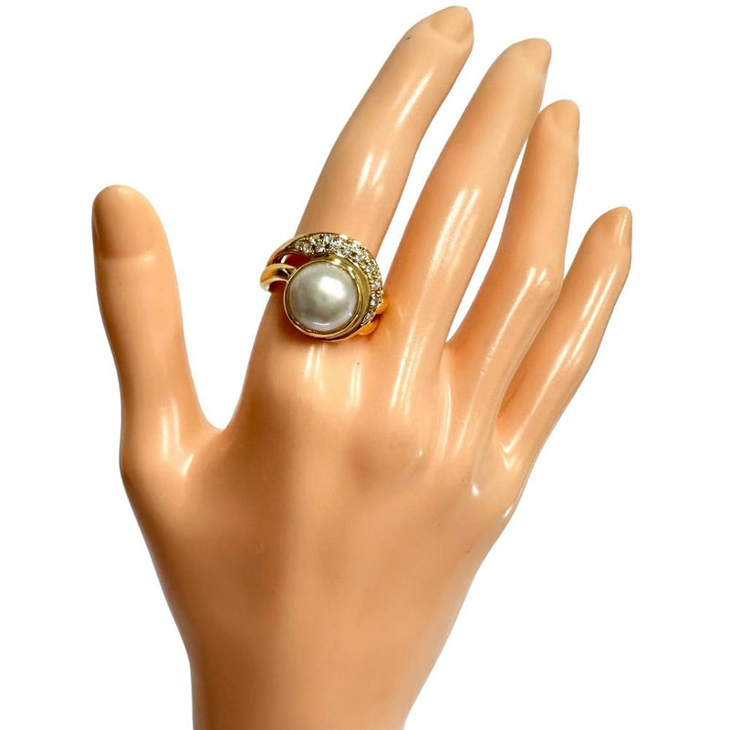 12号 マベ真珠/マベパール 約11mm ダイヤモンド 計0.26ct リング・指輪 K18ゴールド 18金 9.9g レディース
【中古】【真子質店】【NN】




【SIMa】