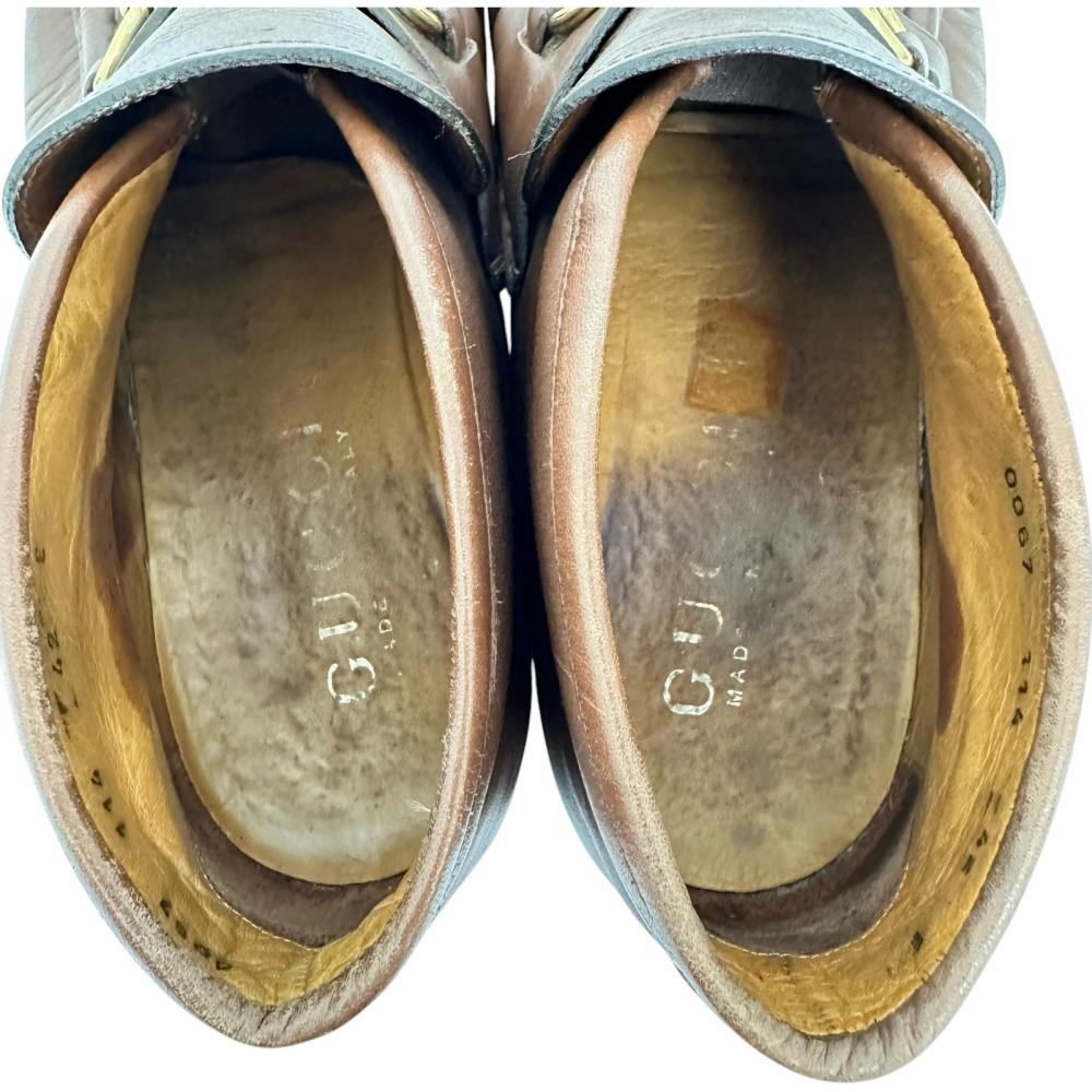 GUCCI/グッチ】 ホースビット(アンクル) ブーツ レザー ブラウン