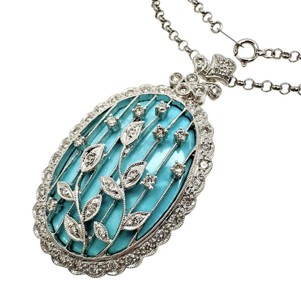 ★★最終特価品 ターコイズ/トルコ石 ダイヤモンド 計1.00ct ネックレス K18WGホワイトゴールド 18金 18.3g 50.5cm レディース
【中古】【真子質店】【NN】




【IYYI】