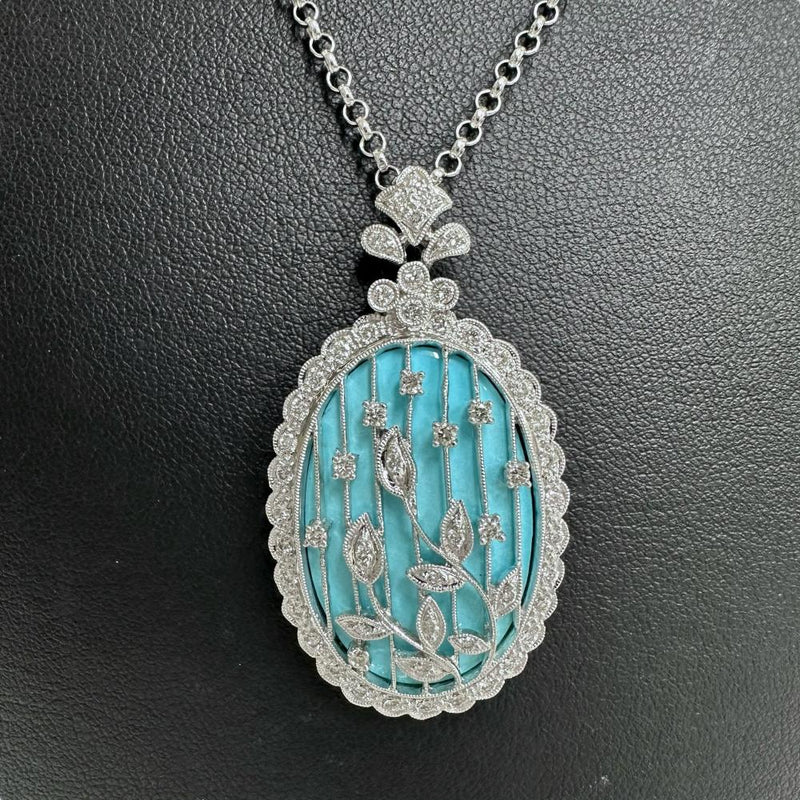 ★★最終特価品 ターコイズ/トルコ石 ダイヤモンド 計1.00ct ネックレス K18WGホワイトゴールド 18金 18.3g 50.5cm レディース
【中古】【真子質店】【NN】




【IYYI】