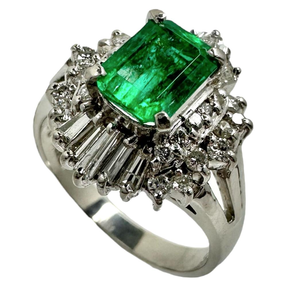 10.5号 エメラルド 0.86ct ダイヤモンド 計0.50ct リング・指輪 Pt900 