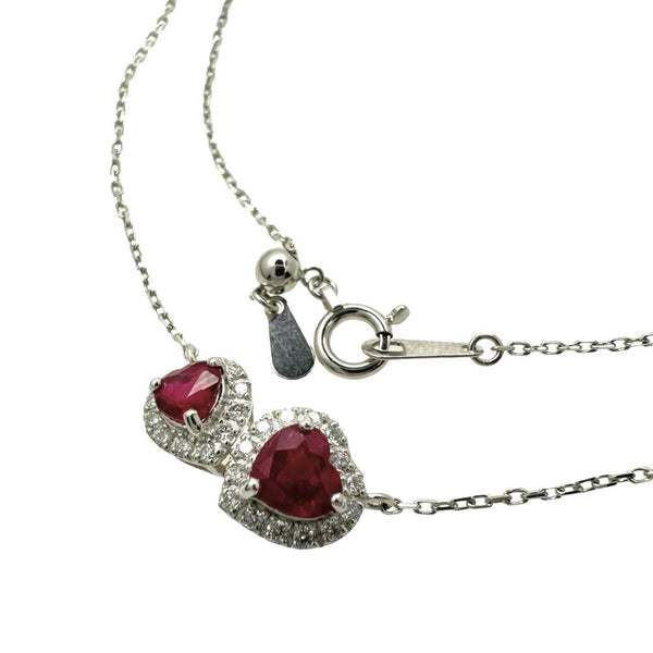 ★★最終特価品 ハート2連 ルビー 計0.96ct ダイヤモンド 計0.18ct ネックレス Pt950プラチナ/Pt850プラチナ 3.4g 46cm レディース
【中古】【真子質店】【NN】




【SxT】