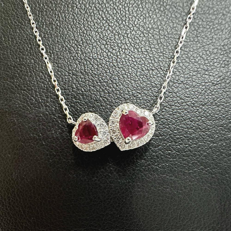 ★★最終特価品 ハート2連 ルビー 計0.96ct ダイヤモンド 計0.18ct ネックレス Pt950プラチナ/Pt850プラチナ 3.4g 46cm レディース
【中古】【真子質店】【NN】




【SxT】