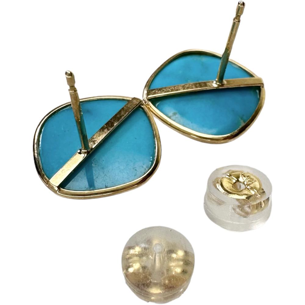 トルコ石（ターコイズ） ピアス K18ゴールド 18金 1.9g レディース