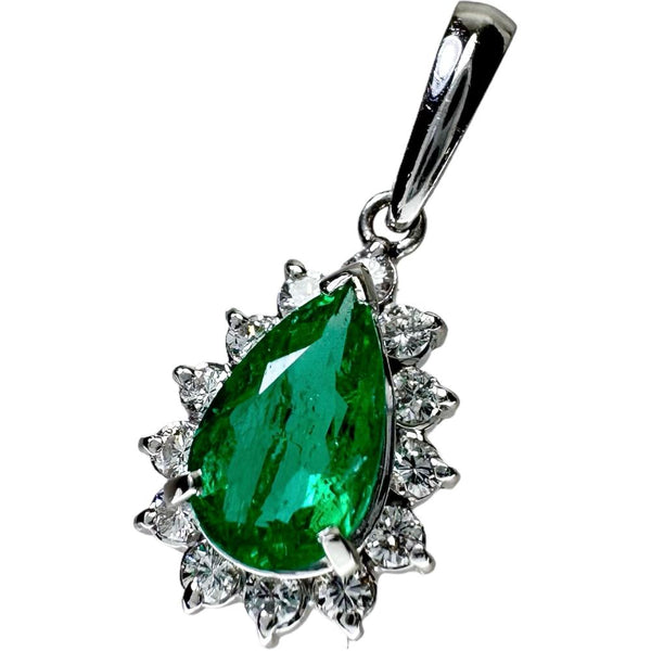 エメラルド 0.52ct ダイヤモンド 計0.18ct ペンダントトップ