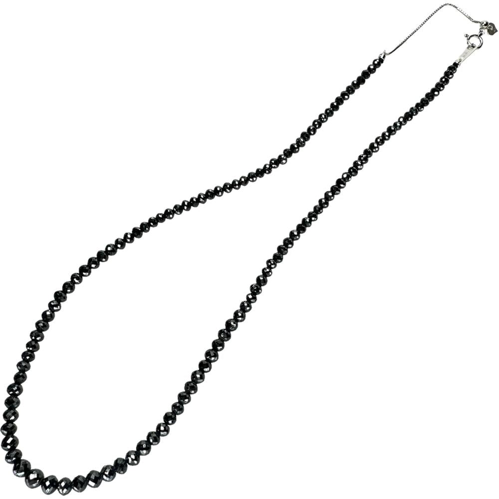 チョーカー ブラックダイヤモンド 50.0ct ネックレス K18WGホワイト 
