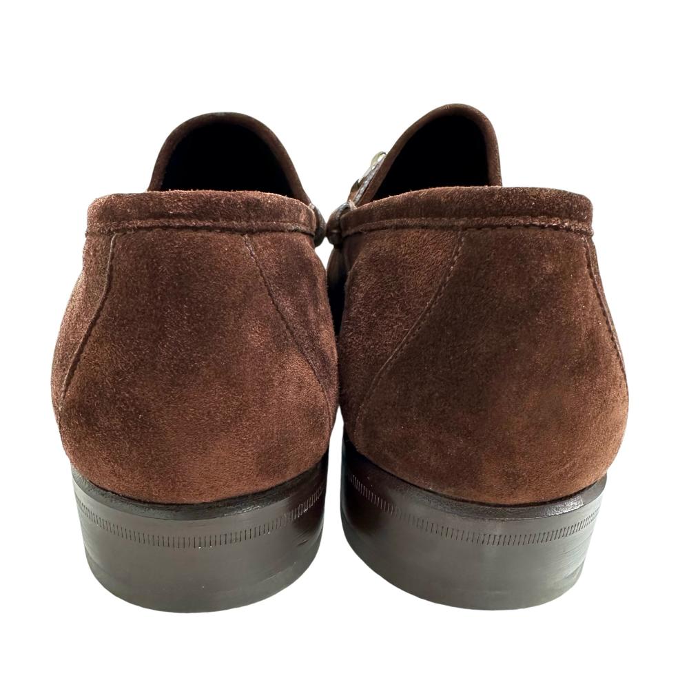 ソ連のヒロシ　GUCCI グッチ ヴィンテージ ウェブ スエード ２WAY GUCCI/グッチ】 41.5 ローファー/スエード ブラウン メンズ【中古
