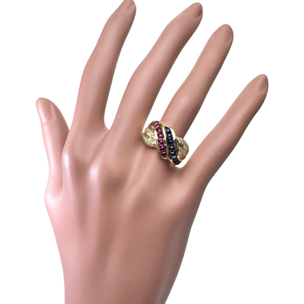 13号 ルビー/サファイア 2.00ct ダイヤモンド 0.33ct リング・指輪 K18 