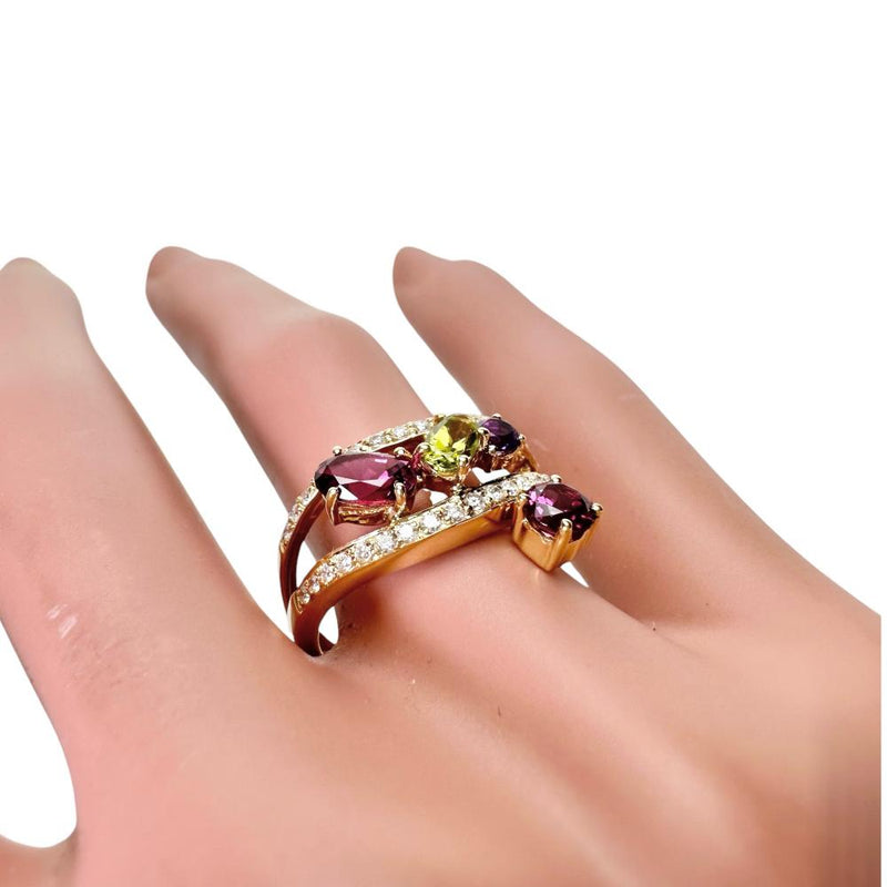 13号 マルチカラーストーン ダイヤモンド 計0.32ct リング・指輪 K18ゴールド 18金 4.1g レディース
【中古】【真子質店】【NN】




【DSMo】