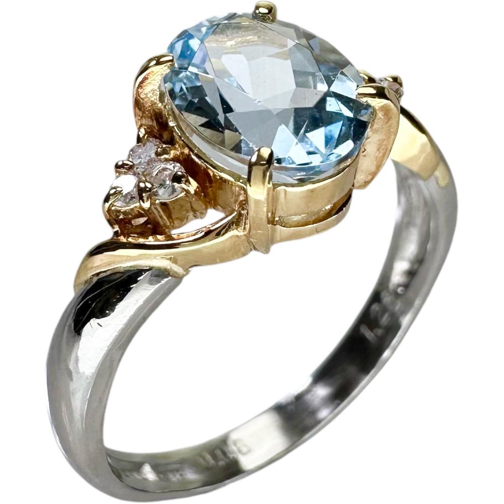 12号 アクアマリン 1.23ct ダイヤモンド 計0.08ct リング・指輪 Pt900