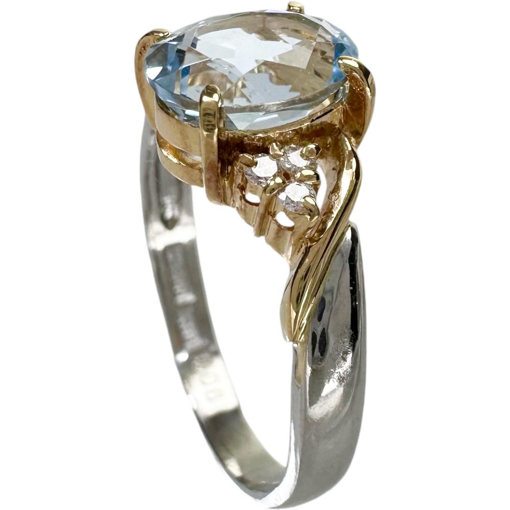 12号 アクアマリン 1.23ct ダイヤモンド 計0.08ct リング・指輪 Pt900