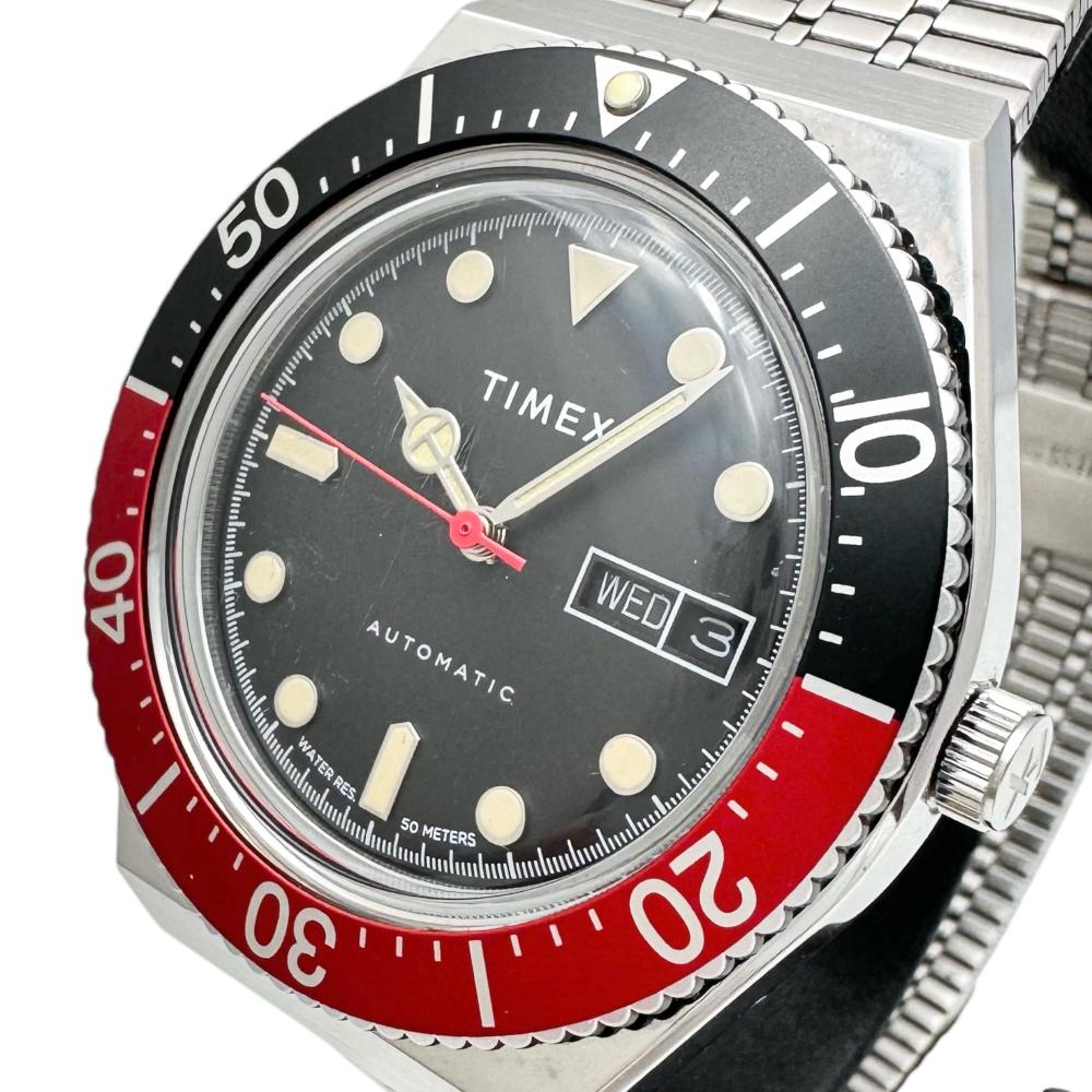 稼働品 TIMEX タイメックス 腕時計 自動巻き 黒文字盤 ３針 裏スケ S24091045044-1.jpg?v=1728288642
