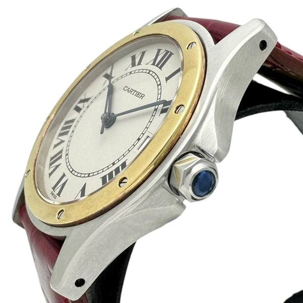 【CARTIER/カルティエ】 サントスクーガーLM W20036R3 K18/SS 腕時計 ステンレススチール/レザー/イエローゴールド 自動巻き/オートマ アイボリー文字盤/赤ベルト(社外製)/金ベゼル メンズ
【中古】【真子質店】【GD】




【TMaTI】