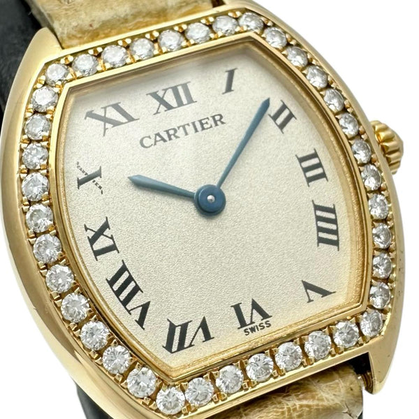 【CARTIER/カルティエ】 トーチュ ダイヤベゼル 1945 腕時計 K18YGイエローゴールド/レザー クオーツ シルバー文字盤/ベージュ革 レディース
【中古】【真子質店】【BL】




【KKII】