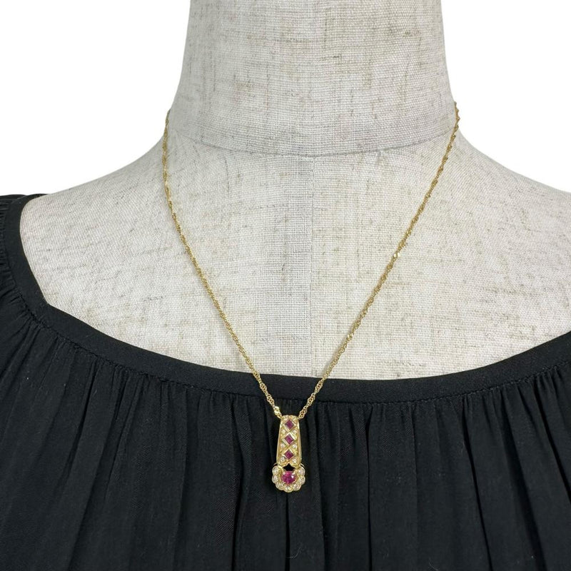 ルビー 0.38 ct ダイヤモンド 0.11ct ネックレス K18ゴールド 18金 4.6g 43cm レディース
【中古】【真子質店】【NN】




【DYx】