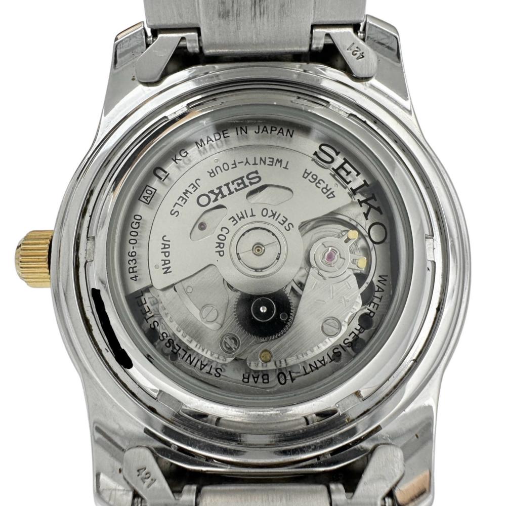 日本製　動作良好　SEIKO5裏蓋スケルトンSEIKO５自動巻き腕時計 セイコー 5 ファイブ メンズ 父の日 腕時計 手表 セイコー5 自動