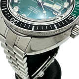 【BULOVA ACCUTRON/ブローバ・アキュトロン】 96B322 オ－シャノグラファー Devil Diver 腕時計 ステンレススチール 自動巻き/オートマ 緑文字盤/シルバーバンド/黒緑ベゼル メンズ 【中古】【真子質店】【GD】 【DTS】