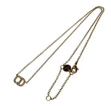 【Christian Dior/クリスチャンディオール】 ロゴ ネックレス GP/ラインストーン 3.6g 50cm ゴールド レディース 【中古】【真子質店】【BL】 【Txx】