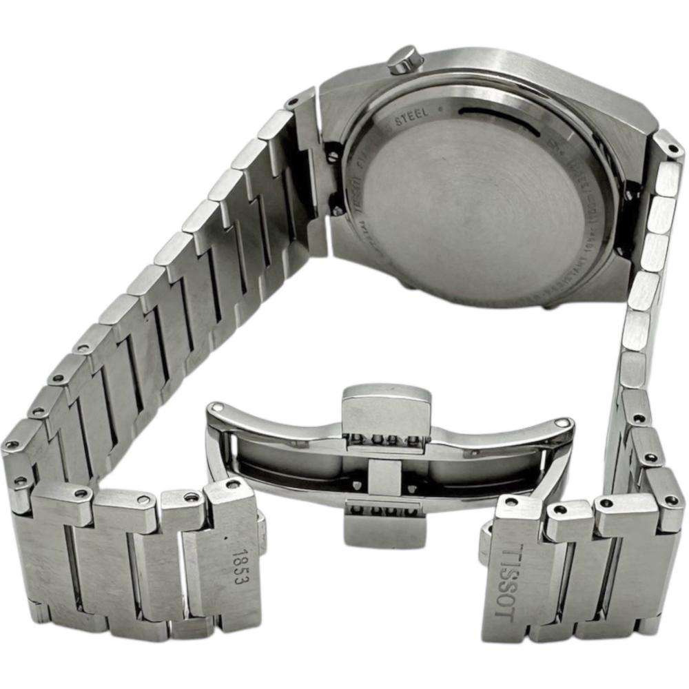 美品 稼働品 TISSOT ティソ 腕時計 デイト シルバー文字盤 ３針 箱付き TISSOT/ティソ】 PRXデジタル T137263 35mm ギャラ/箱付き 腕時計