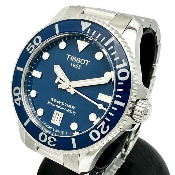 【TISSOT/ティソ】 T120210A シースター デイト　ギャラ/保証書付 腕時計 ステンレススチール クオーツ 青文字盤/シルバーベルト メンズ
【中古】【真子質店】【GD】




【MaYMa】