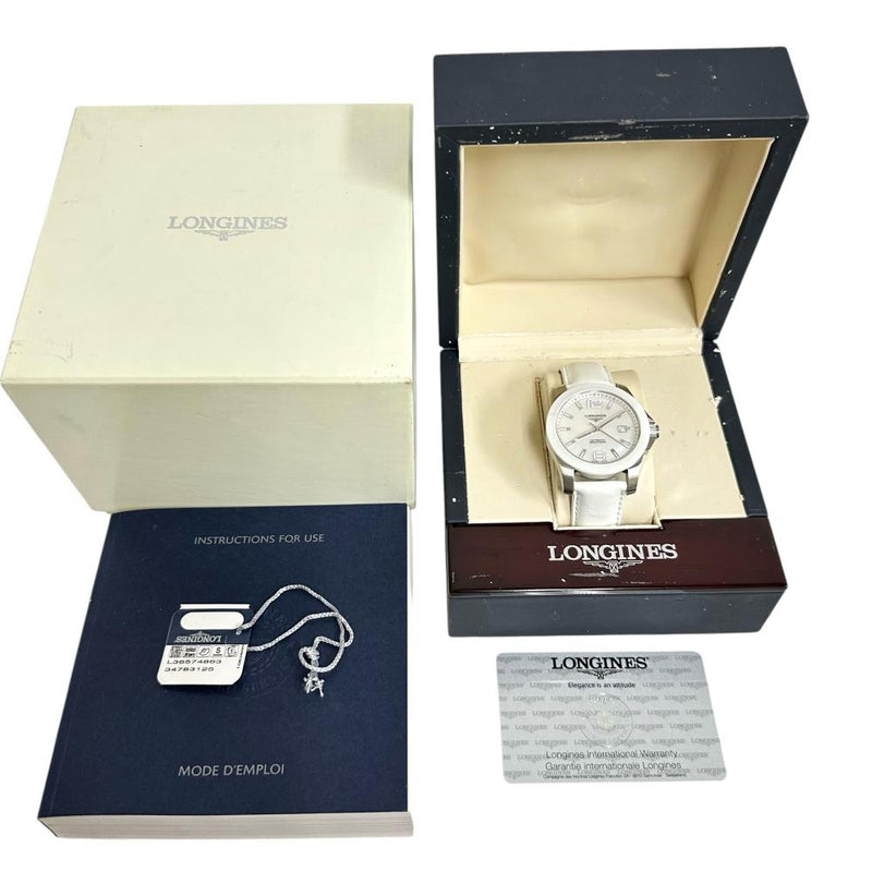 【LONGINES/ロンジン】 コンクエスト L3.657  腕時計 ステンレススチール/セラミック/レザー 自動巻き/オートマ シェル文字盤/白革ベルト メンズ
【中古】【真子質店】【GD】




【YxMo】