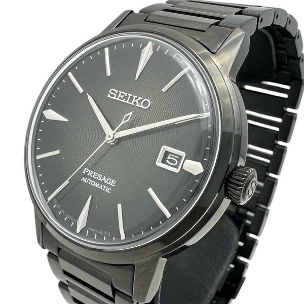 【SEIKO/セイコー】 プレザージュ カクテルタイム 逆輸入品 【裏スケルトン】 4R35-05E0/SARY219 オールブラック 腕時計 ステンレススチール 自動巻き/オートマ 黒文字盤/黒ベルト メンズ
【中古】【真子質店】【GD】




【DTS】