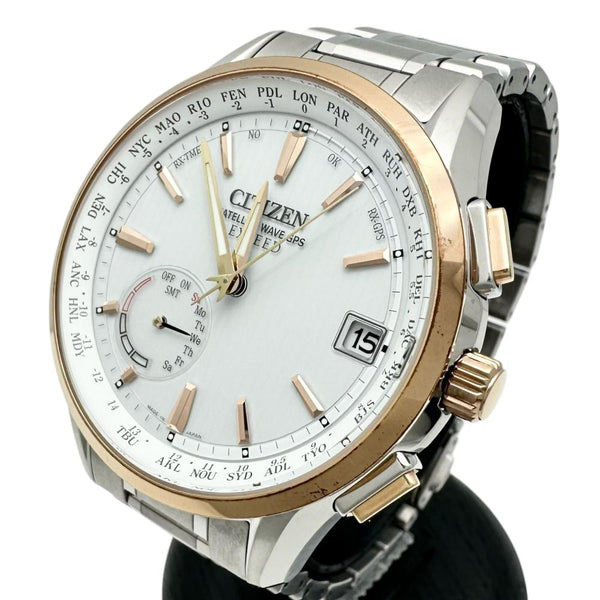 ★★最終特価品【CITIZEN/シチズン】 エクシード CC3054-55B 腕時計 チタン/GP ソーラー電波 白文字盤/ゴールドベゼル/シルバーバンド メンズ
【中古】【真子質店】【GD】




【MoSS】
