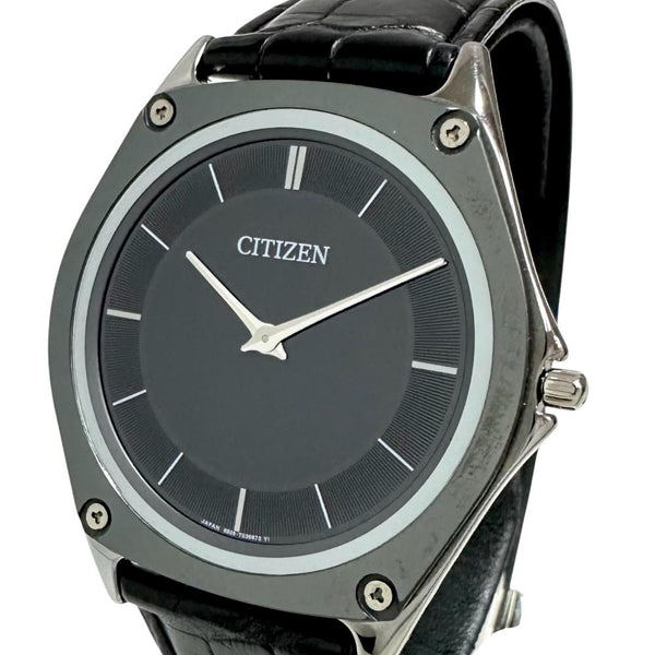 ★★最終特価品【CITIZEN/シチズン】 エコ・ドライブワン/Eco-Drive One AR5044-03E 世界限定1,000本 腕時計 レザー/サーメット ソーラー 黒グレー文字盤/黒革ベルト メンズ 【中古】【真子質店】【GD】 【TYDx】