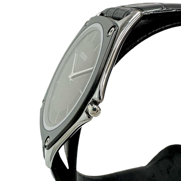 ★★最終特価品【CITIZEN/シチズン】 エコ・ドライブワン/Eco-Drive One AR5044-03E 世界限定1,000本 腕時計 レザー/サーメット ソーラー 黒グレー文字盤/黒革ベルト メンズ 【中古】【真子質店】【GD】 【TYDx】