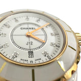 【CHANEL/シャネル】 J12 H2181 腕時計 ホワイトセラミック/ステンレススチール/YG/ダイヤモンド11P クオーツ 白文字盤 ボーイズ 【中古】【真子質店】【BL】 【DIMix】