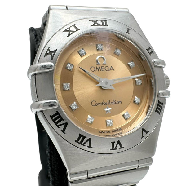 【OMEGA/オメガ】 コンステレーション 1564.65 10Pダイヤ シンディ・クロフォード 腕時計 ステンレススチール クオーツ サーモンピンク文字盤/シルバーベルト レディース 【中古】【真子質店】【GD】 【KMaK】