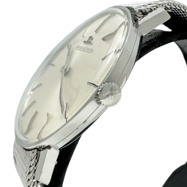 【JAEGER-LECOULTRE/ジャガー・ルクルト】 ラウンド ヴィンテージ　オーバーホール済 腕時計 手巻き シルバー文字盤/ベルト社外 メンズ 【中古】【真子質店】【GD】 【KDMi】