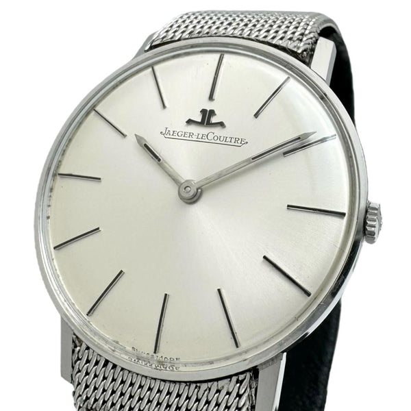 【JAEGER-LECOULTRE/ジャガー・ルクルト】 ラウンド ヴィンテージ　オーバーホール済 腕時計 手巻き シルバー文字盤/ベルト社外 メンズ 【中古】【真子質店】【GD】 【KDMi】
