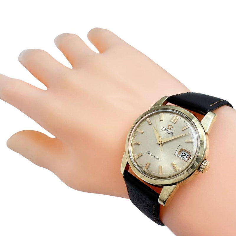 【OMEGA/オメガ】 シーマスター ヴィンテージ Ref.14762.61SC デイト　金メッキ 腕時計 GP/レザー/ステンレス 自動巻き/オートマ ゴールド文字盤/茶革（社外製） メンズ
【中古】【真子質店】【GD】




【IxIT】