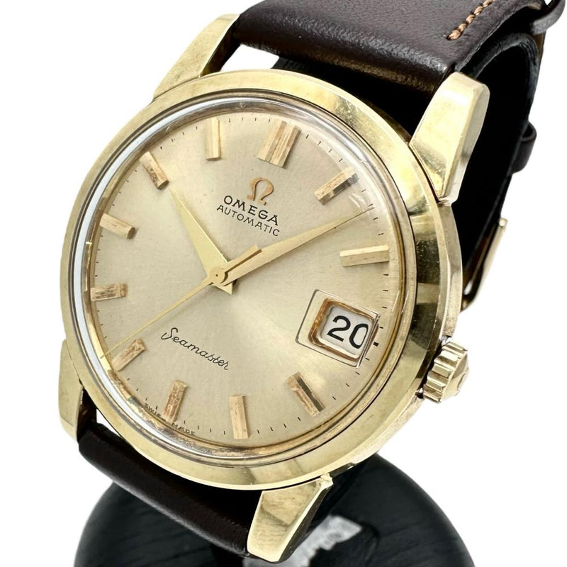 【OMEGA/オメガ】 シーマスター ヴィンテージ Ref.14762.61SC デイト　金メッキ 腕時計 GP/レザー/ステンレス 自動巻き/オートマ ゴールド文字盤/茶革（社外製） メンズ
【中古】【真子質店】【GD】




【IxIT】