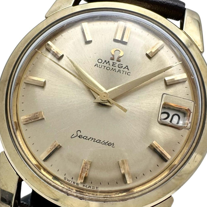 【OMEGA/オメガ】 シーマスター ヴィンテージ Ref.14762.61SC デイト　金メッキ 腕時計 GP/レザー/ステンレス 自動巻き/オートマ ゴールド文字盤/茶革（社外製） メンズ
【中古】【真子質店】【GD】




【IxIT】