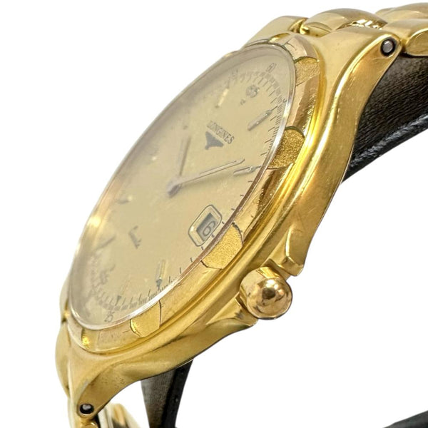 【LONGINES/ロンジン】 コンクエスト L1.614.2 腕時計 GP クオーツ ゴールド文字盤 ボーイズ 【中古】【真子質店】【GD】 【MaMax】