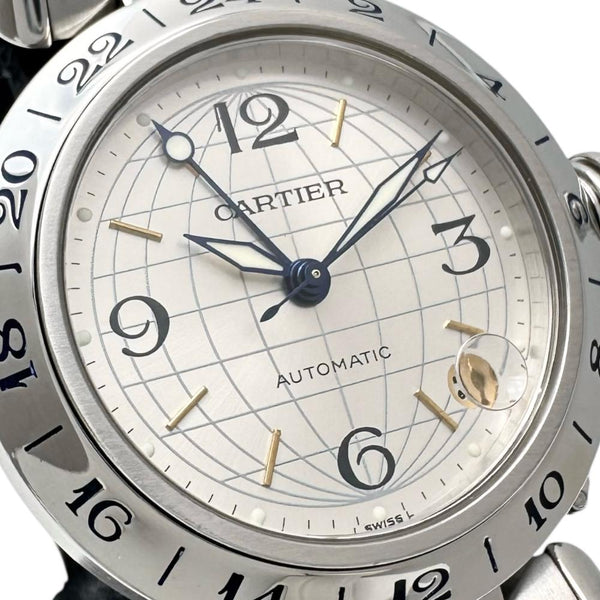 【CARTIER/カルティエ】 パシャCメリディアン GMT W31029M7/2377 腕時計 ステンレススチール 自動巻き/オートマ シルバー文字盤 メンズ 【中古】【真子質店】【GD】 【ISSI】