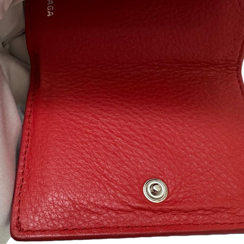【BALENCIAGA/バレンシアガ】 ペーパー ミニウォレット 391446 三つ折り財布 レザー レッド（朱色） ユニセックス【中古】【真子質店】【GD】




【SMa】