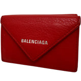 【BALENCIAGA/バレンシアガ】 ペーパー ミニウォレット 391446 三つ折り財布 レザー レッド（朱色） ユニセックス【中古】【真子質店】【GD】




【SMa】