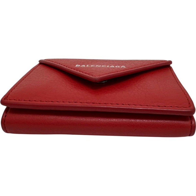 【BALENCIAGA/バレンシアガ】 ペーパー ミニウォレット 391446 三つ折り財布 レザー レッド（朱色） ユニセックス【中古】【真子質店】【GD】




【SMa】